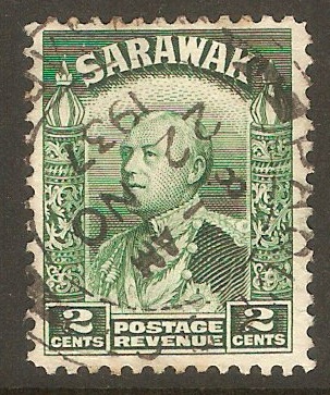 Sarawak 1934 2c Green. SG107.